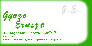 gyozo ernszt business card
